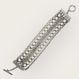 Vintage Silver and Gold Tone Multi-Chain Bracelet